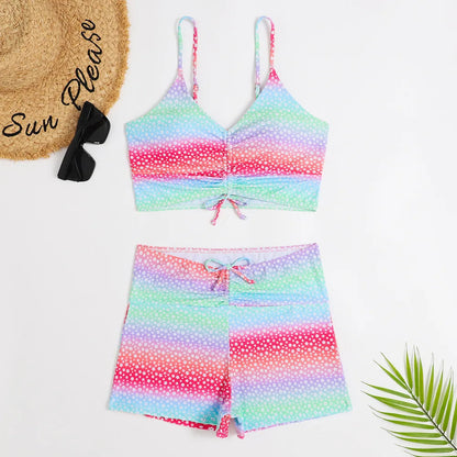 High-Waist Floral Bikini Set - Women's Supportive Swimwear