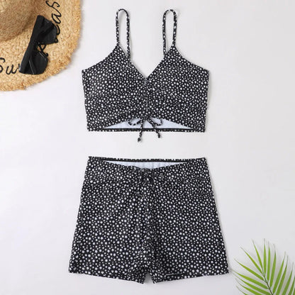 High-Waist Floral Bikini Set - Women's Supportive Swimwear