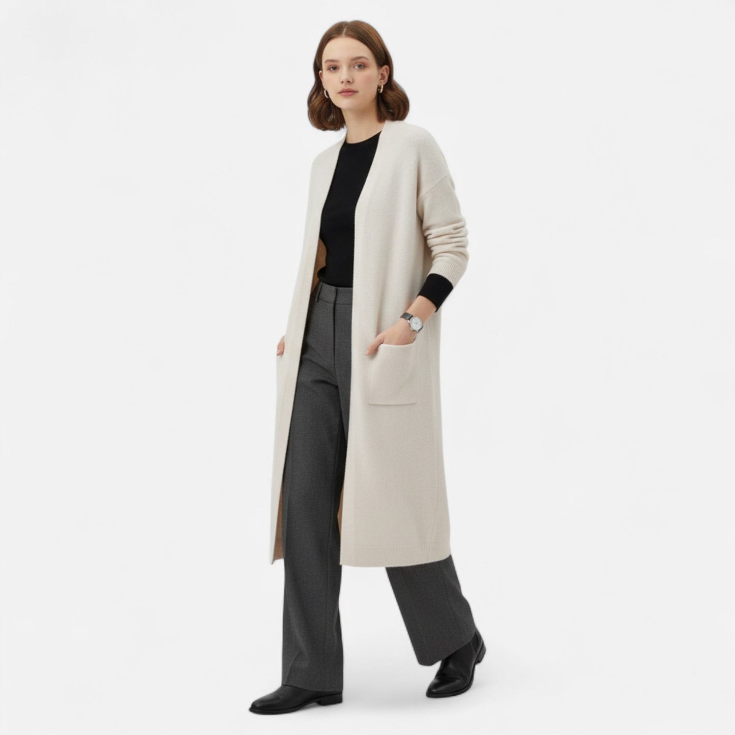 Women’s Longline Open Front Cardigan Coat