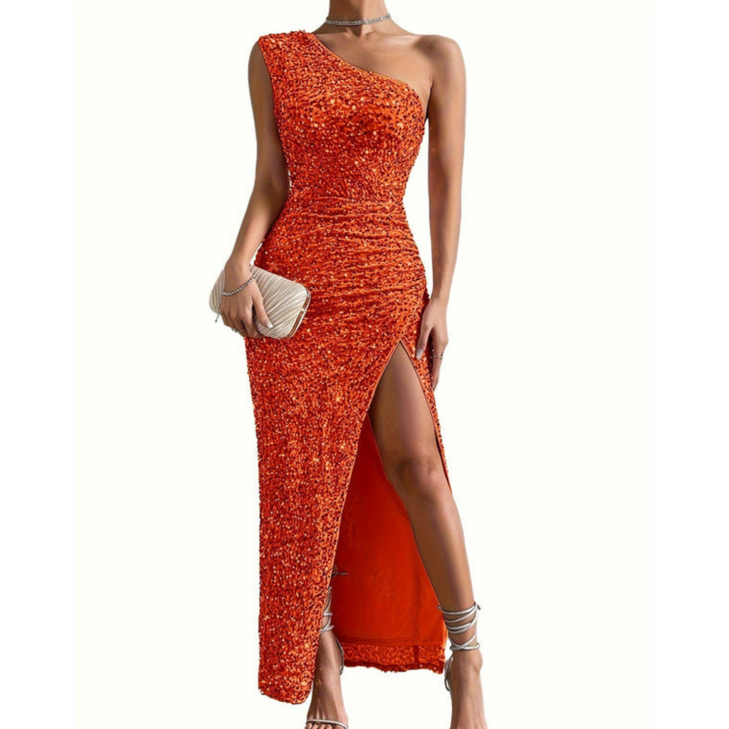 Elegant Off-Shoulder Women's Formal Dress with Side Slit