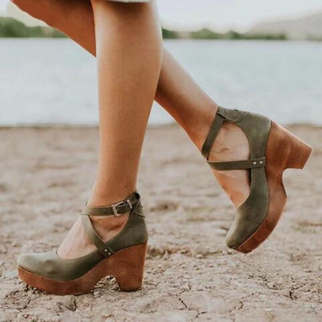 Classic Strap Heels Women Timeless Retro Design