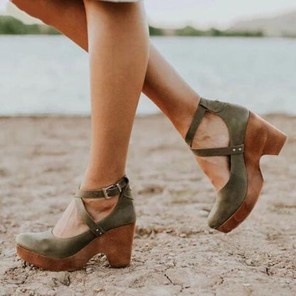 Classic Strap Heels Women Timeless Retro Design