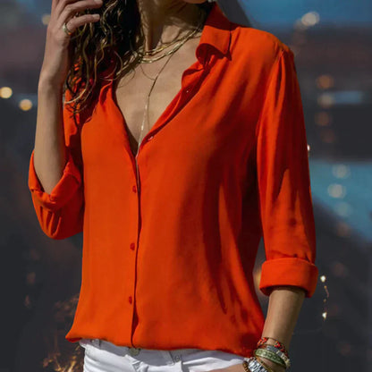 Women’s Elegant Button-Up Long Sleeve Blouse