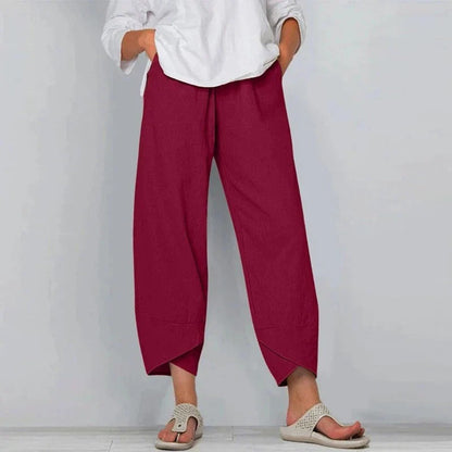 Relaxed High-Waisted Wide Leg Casual Pants for Women