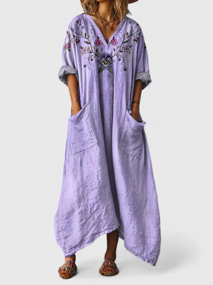 Women's Bohemian Printed Oversized Jumpsuit with Pockets