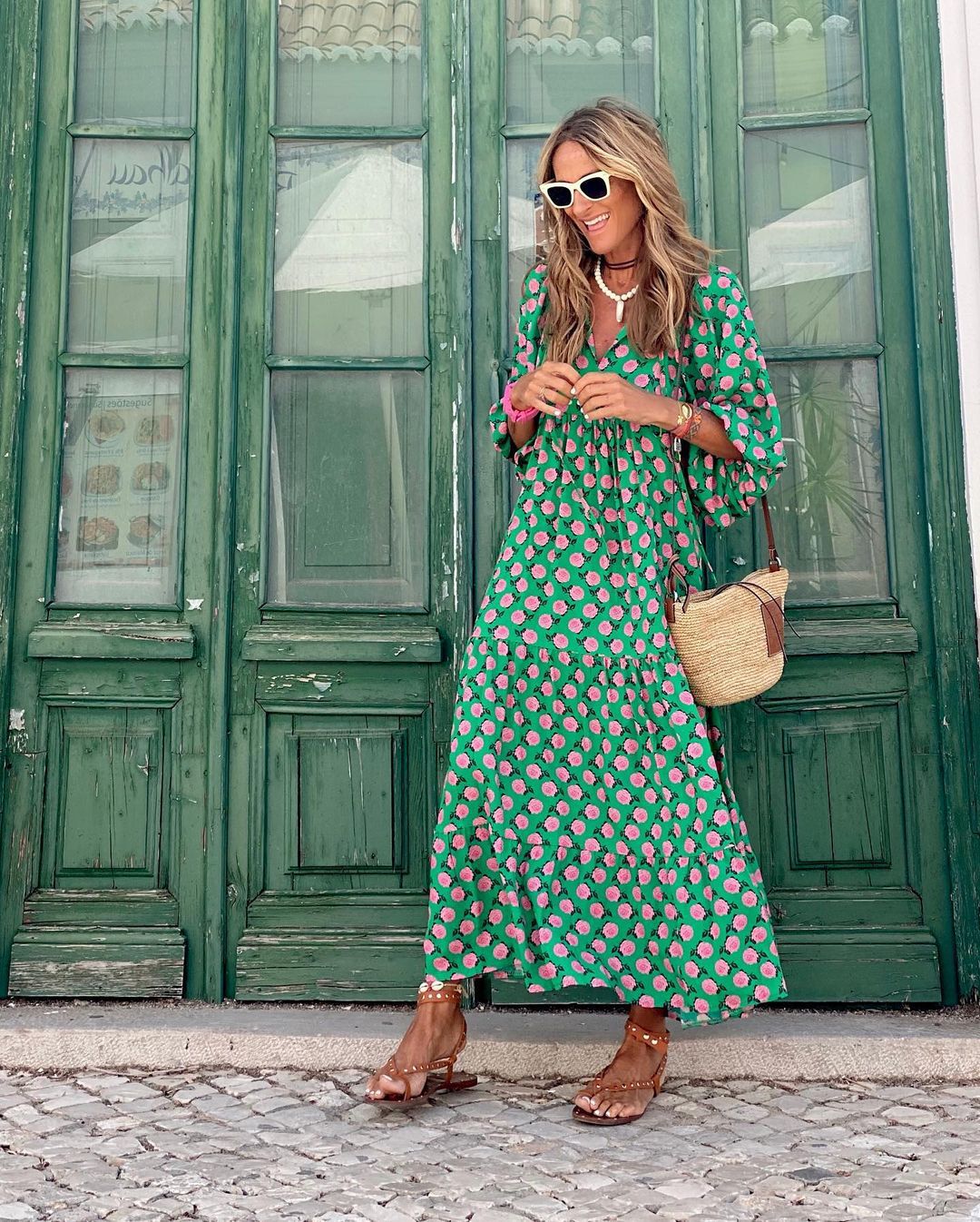 Bohemian Printed Flowing Maxi Dress for Women