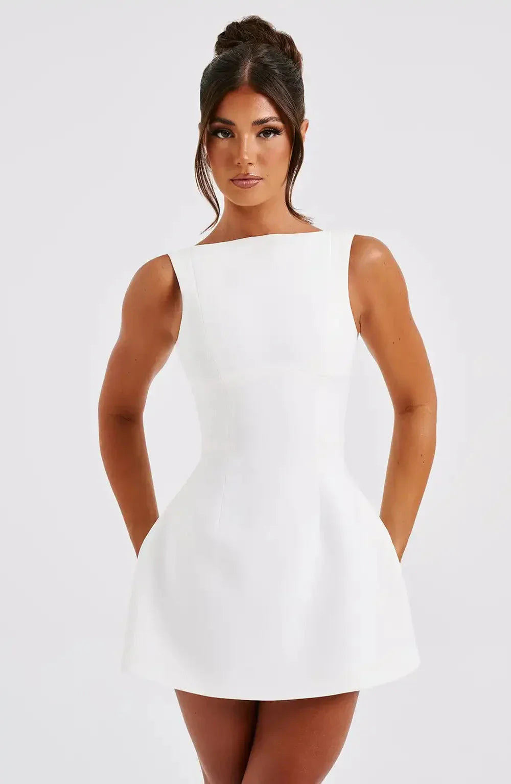 Women’s Sleeveless Mini Dress Open Back Party Dress