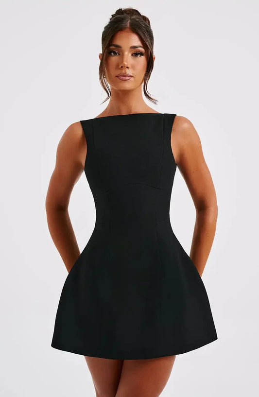 Women’s Sleeveless Mini Dress Open Back Party Dress