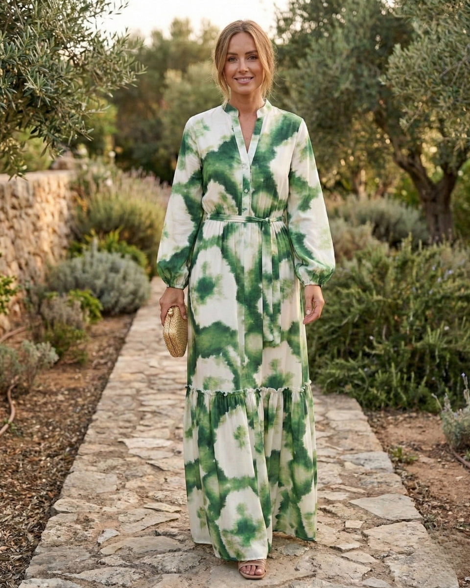 Elegant Tie-Waist Maxi Dress