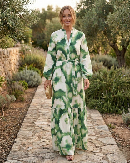 Elegant Tie-Waist Maxi Dress