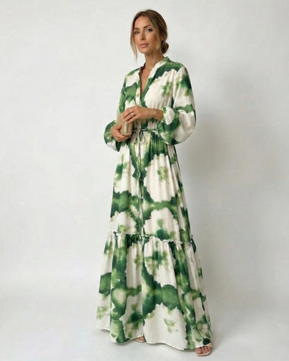 Elegant Tie-Waist Maxi Dress