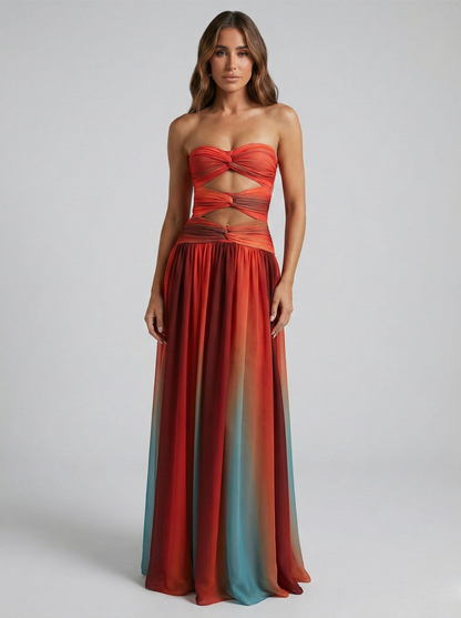 Elegant Hollow-Out Maxi Dress