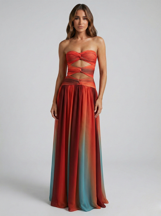 Elegant Hollow-Out Maxi Dress