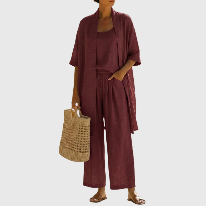 Women's Lightweight Breathable Three Piece Set with Soft Airy Feel
