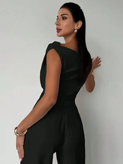 Elegant Draped Shoulder Top