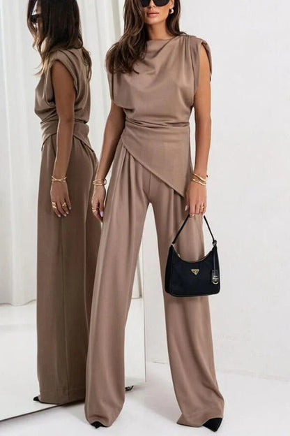 Elegant Draped Two-Piece Set