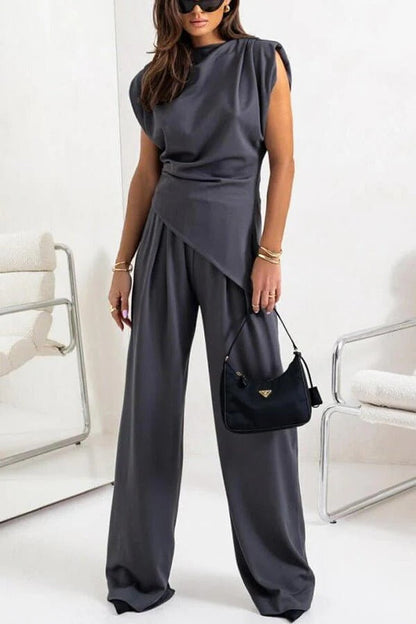 Elegant Draped Two-Piece Set