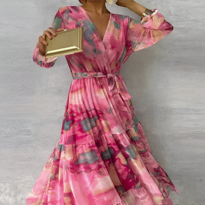 Floral Pleated Summer Midi Dress for Women