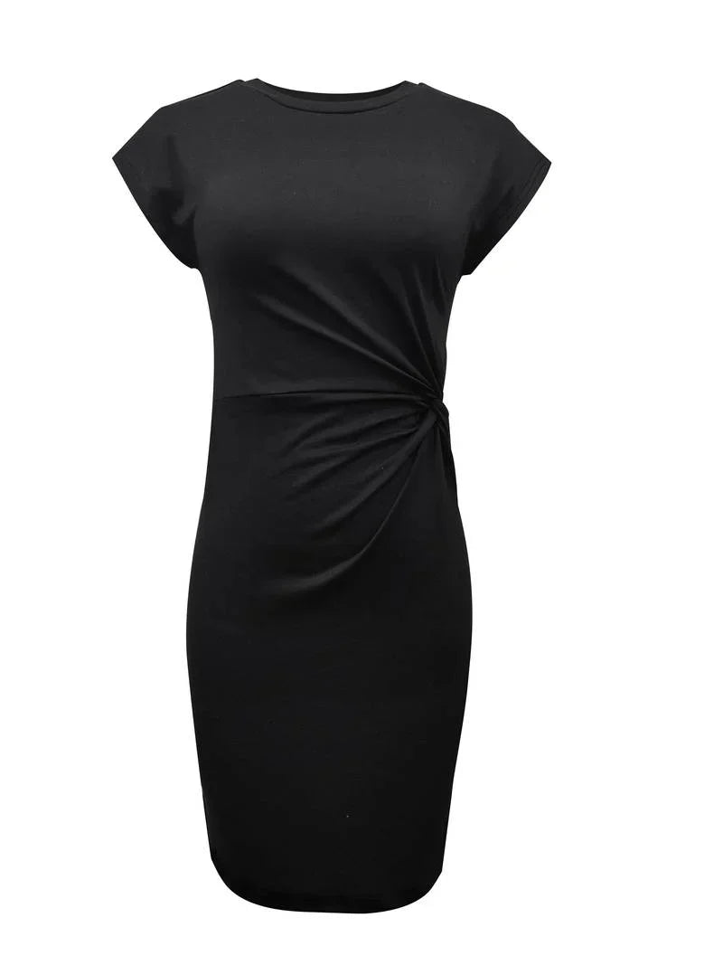 Women’s Elegant Fitted Midi Dress with Twist Detail