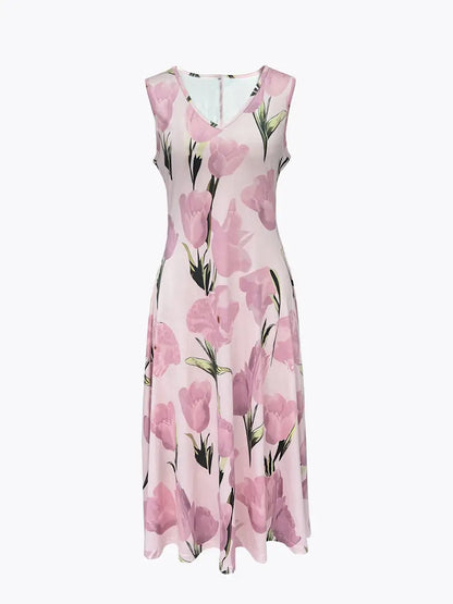 Floral Maxi Dress with Cropped Cardigan Set for Women