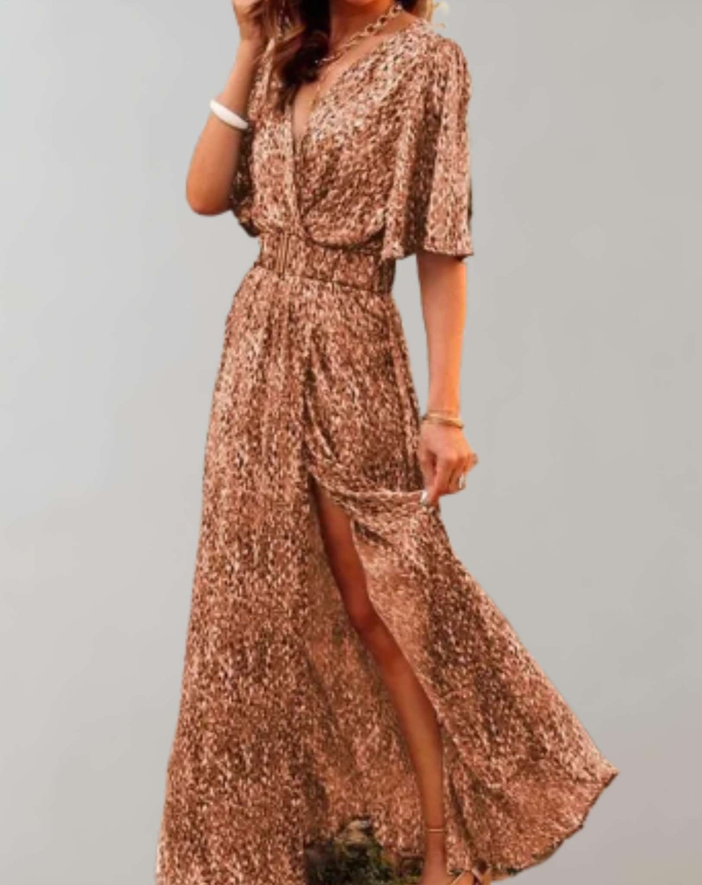 Floral Wrap Maxi Dress with Side Slit