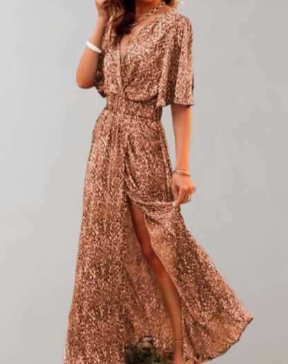 Floral Wrap Maxi Dress with Side Slit