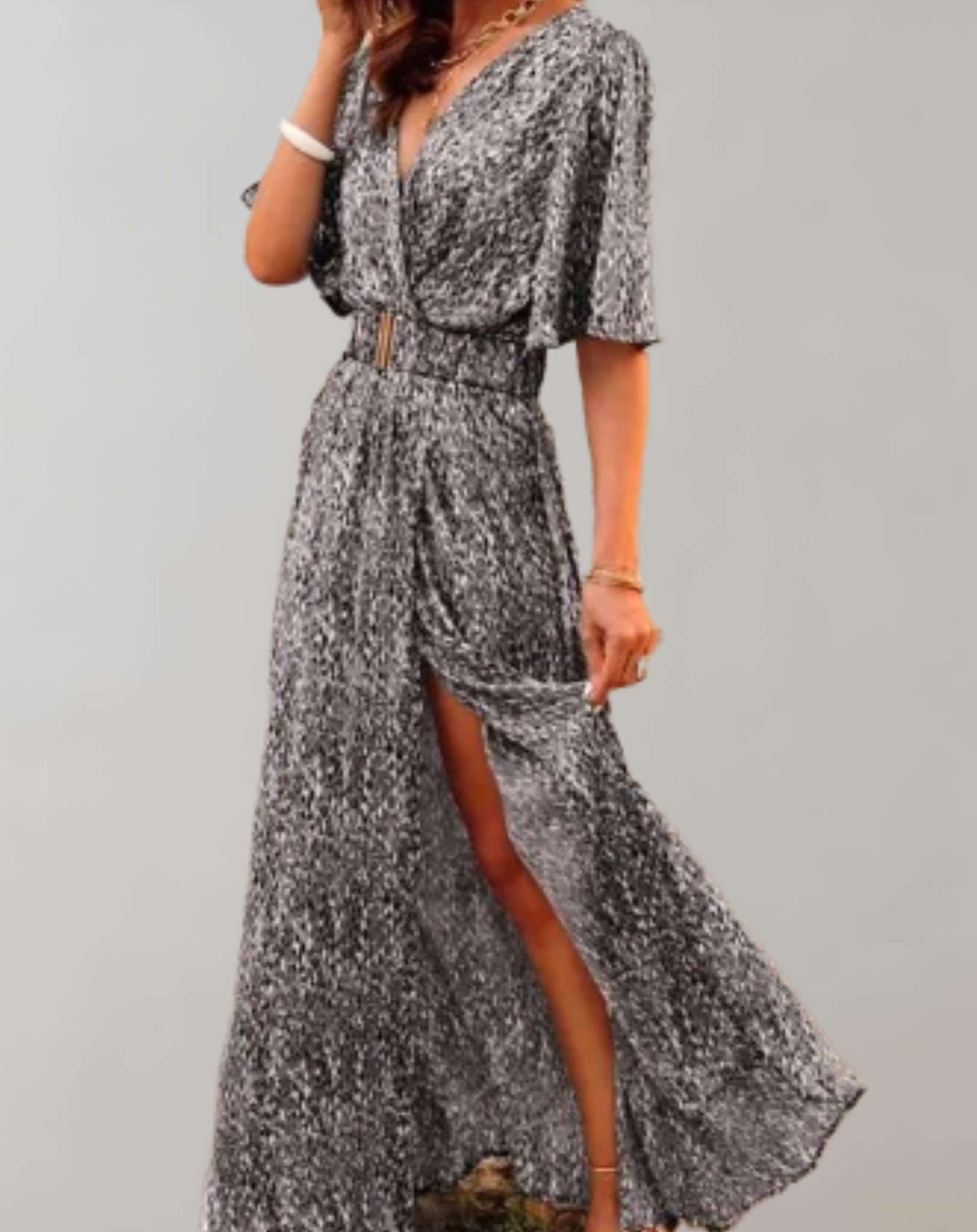 Floral Wrap Maxi Dress with Side Slit