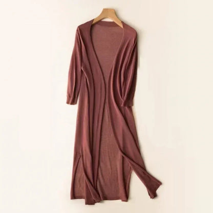 Flowy Open Front Long Cardigan for Women