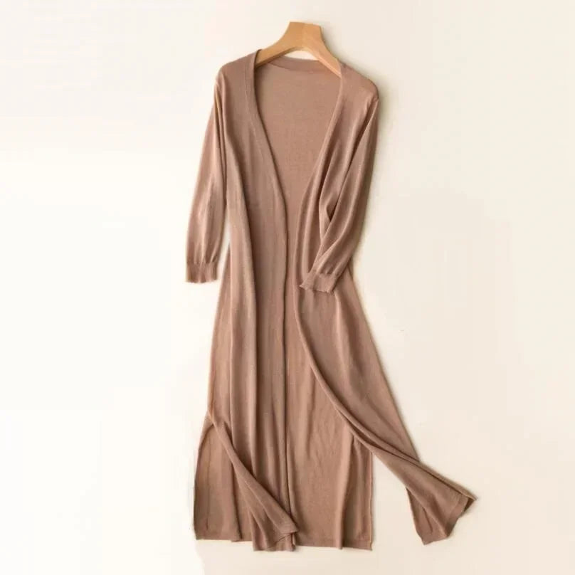 Flowy Open Front Long Cardigan for Women