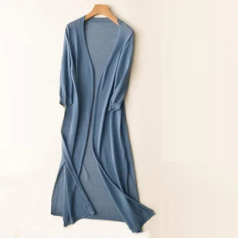 Flowy Open Front Long Cardigan for Women