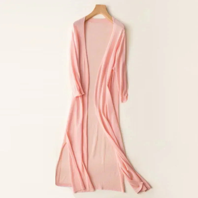 Flowy Open Front Long Cardigan for Women