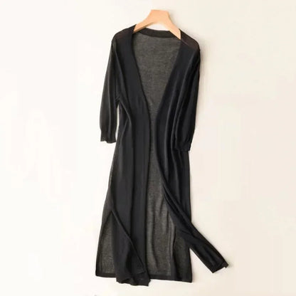 Flowy Open Front Long Cardigan for Women