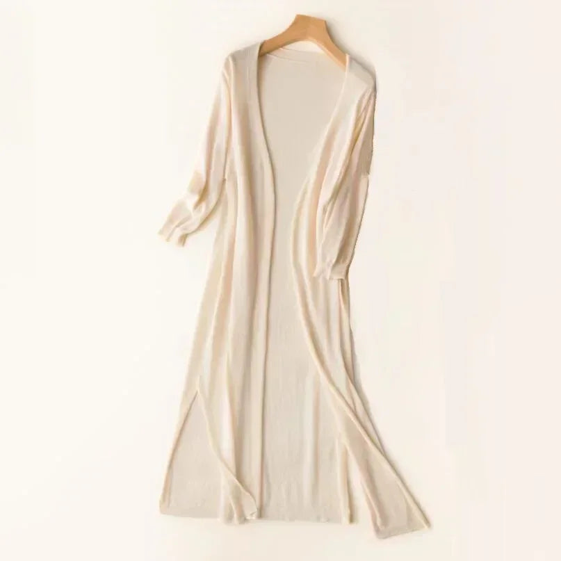 Flowy Open Front Long Cardigan for Women