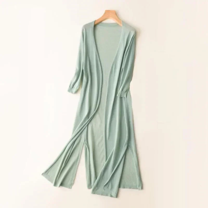 Flowy Open Front Long Cardigan for Women