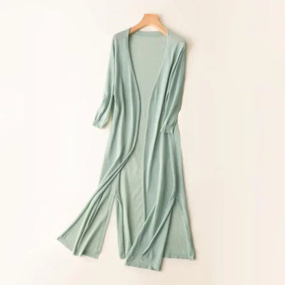 Flowy Open Front Long Cardigan for Women