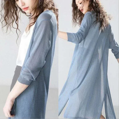 Flowy Open Front Long Cardigan for Women