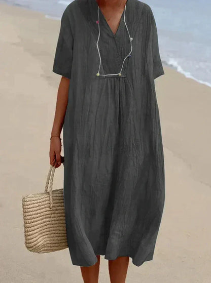 Women's Casual Everyday Dress with Relaxed Fit and Timeless Elegant Style