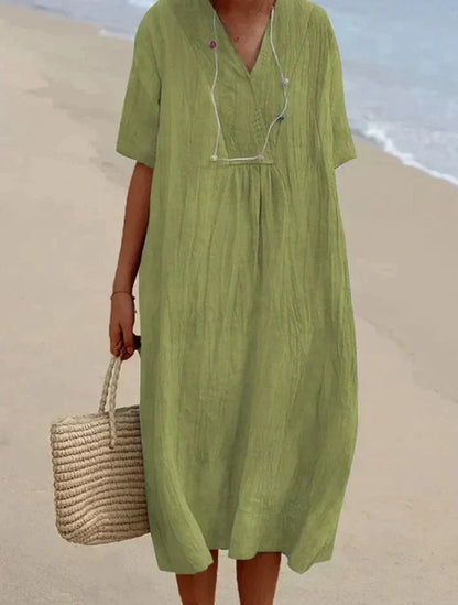 Women's Casual Everyday Dress with Relaxed Fit and Timeless Elegant Style