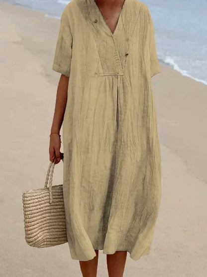 Women's Casual Everyday Dress with Relaxed Fit and Timeless Elegant Style