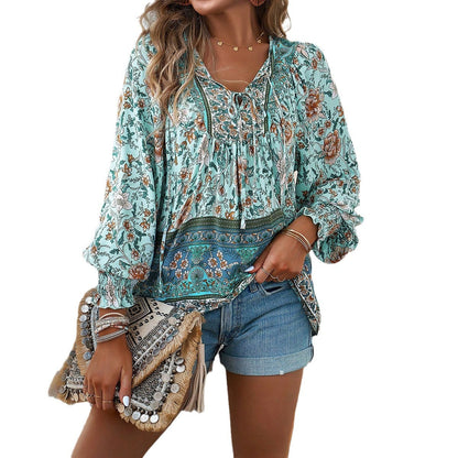 Women’s Boho Floral Loose Blouse