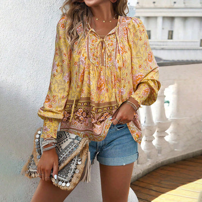 Women’s Boho Floral Loose Blouse