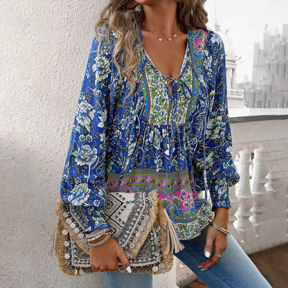 Women’s Boho Floral Loose Blouse