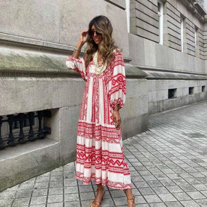 Lucy Boho Maxi Dress for Women - Flowing Bohemian Style