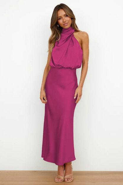 Elegant Maxi Dress Asymmetrical Neckline