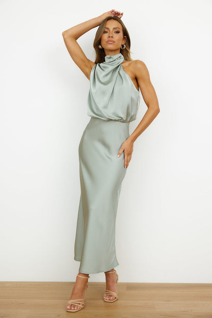 Elegant Maxi Dress Asymmetrical Neckline