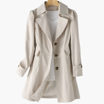 Women's Classic Timeless Trench Coat with Elegant Tailored Fit
