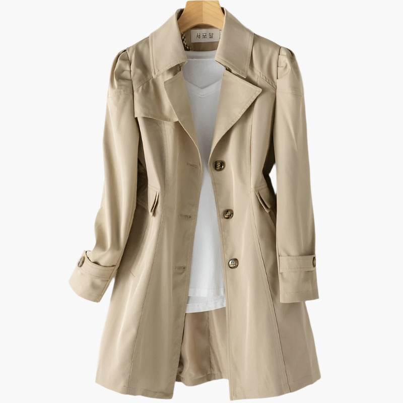 Women's Classic Timeless Trench Coat with Elegant Tailored Fit