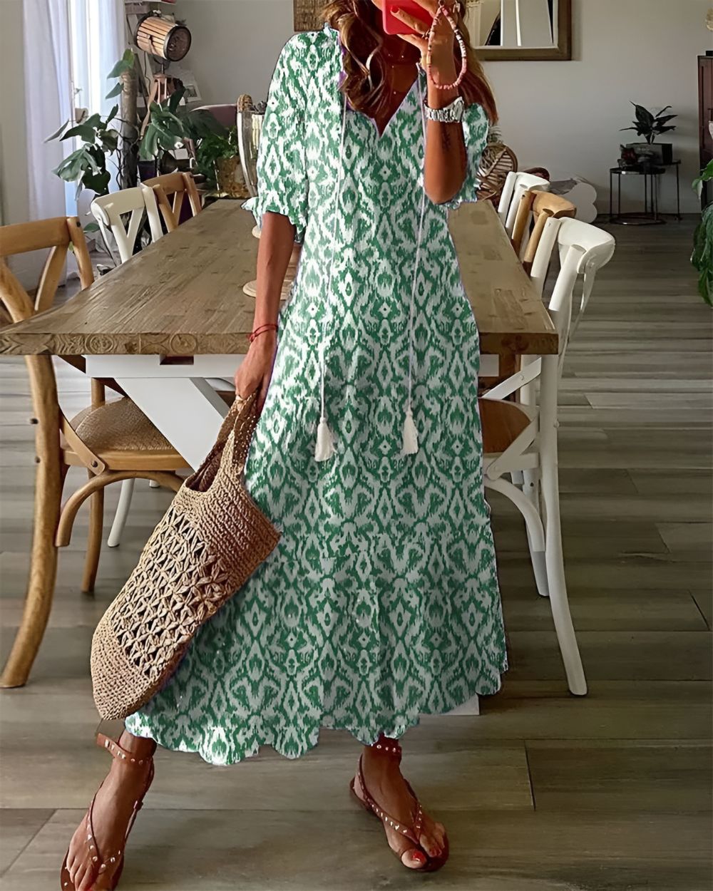 Boho Floral Maxi Covering Dress