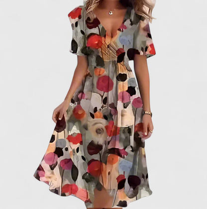 Elegant Short Dress with Flutter Sleeves for Women