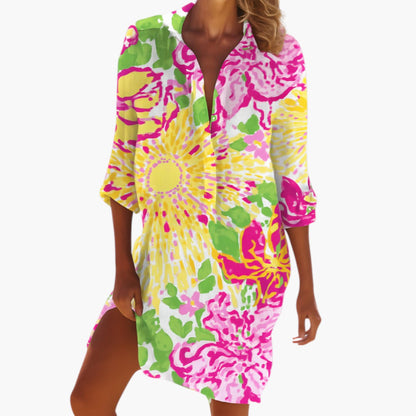 Elegant Button-Front Women’s Shirt Dress